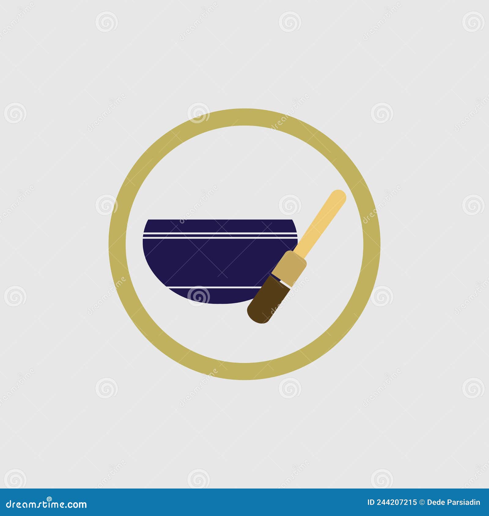 Singing Bowl Logo Vector Illustration Design Stock Vector Illustration of sound, mantra 244207215