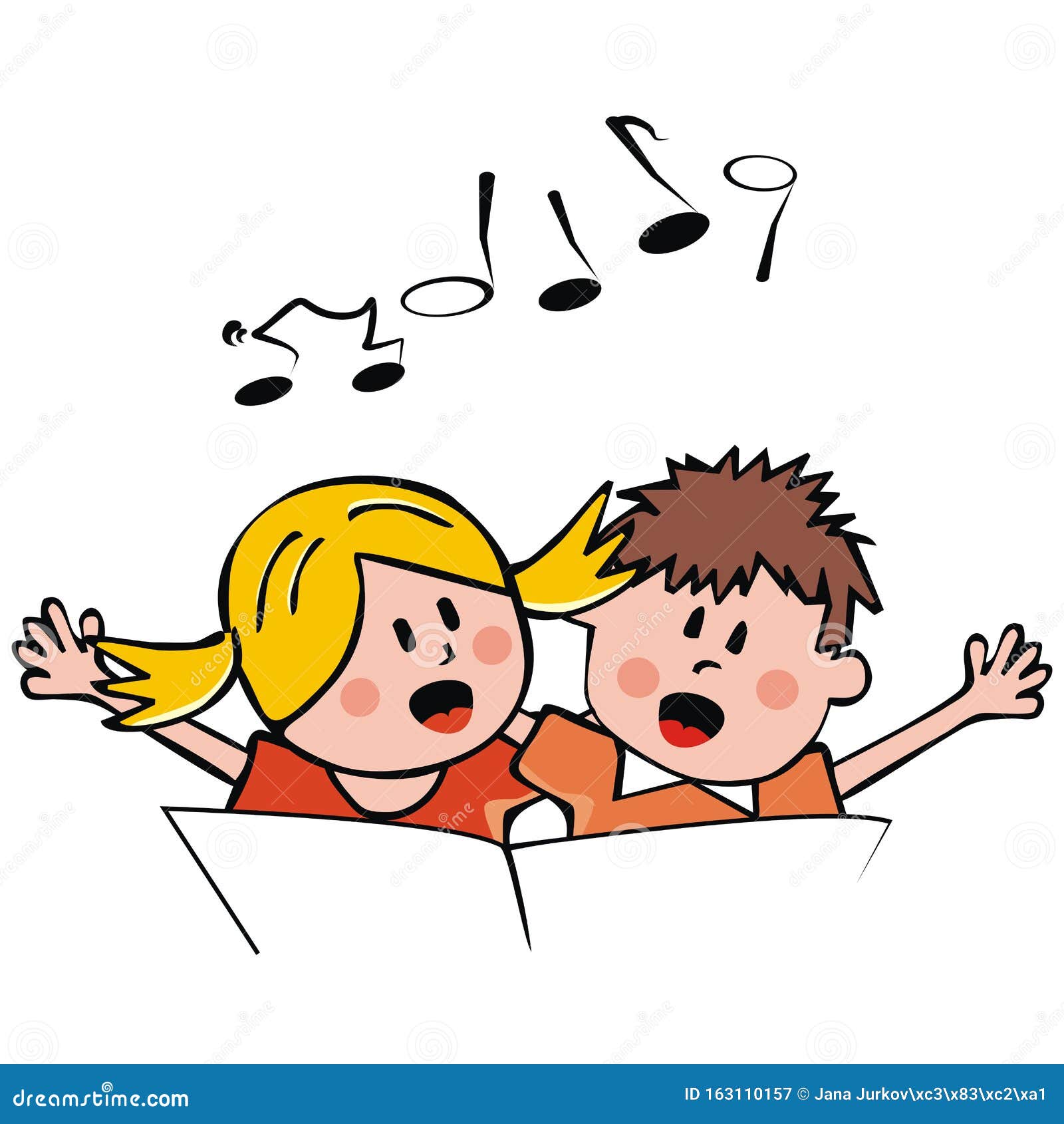 Singing Children with Songbook , Eps. Stock Vector - Illustration of ...