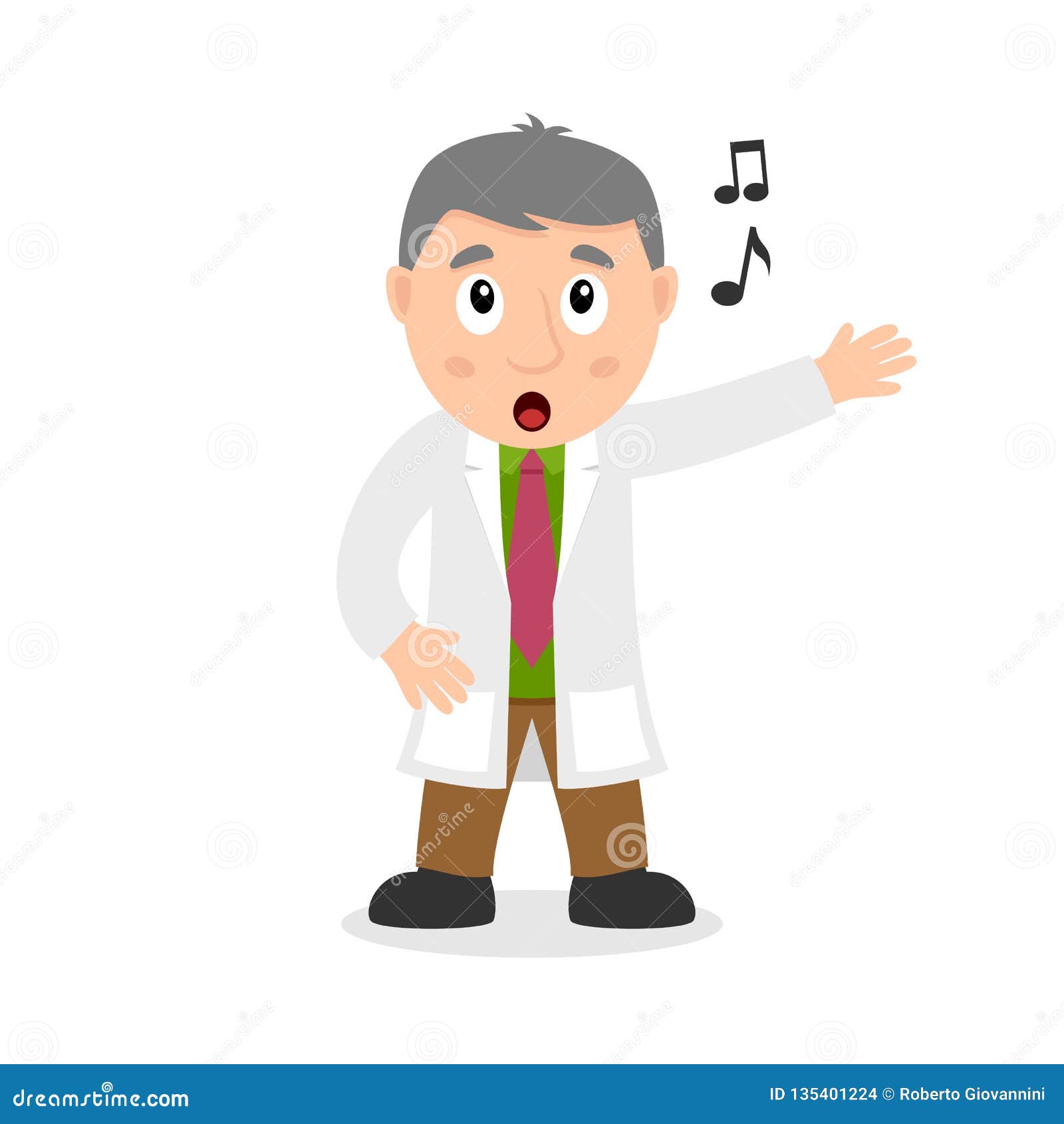 Singing Scientist Cartoon Character Stock Vector - Illustration of  colorful, cartoon: 135401224