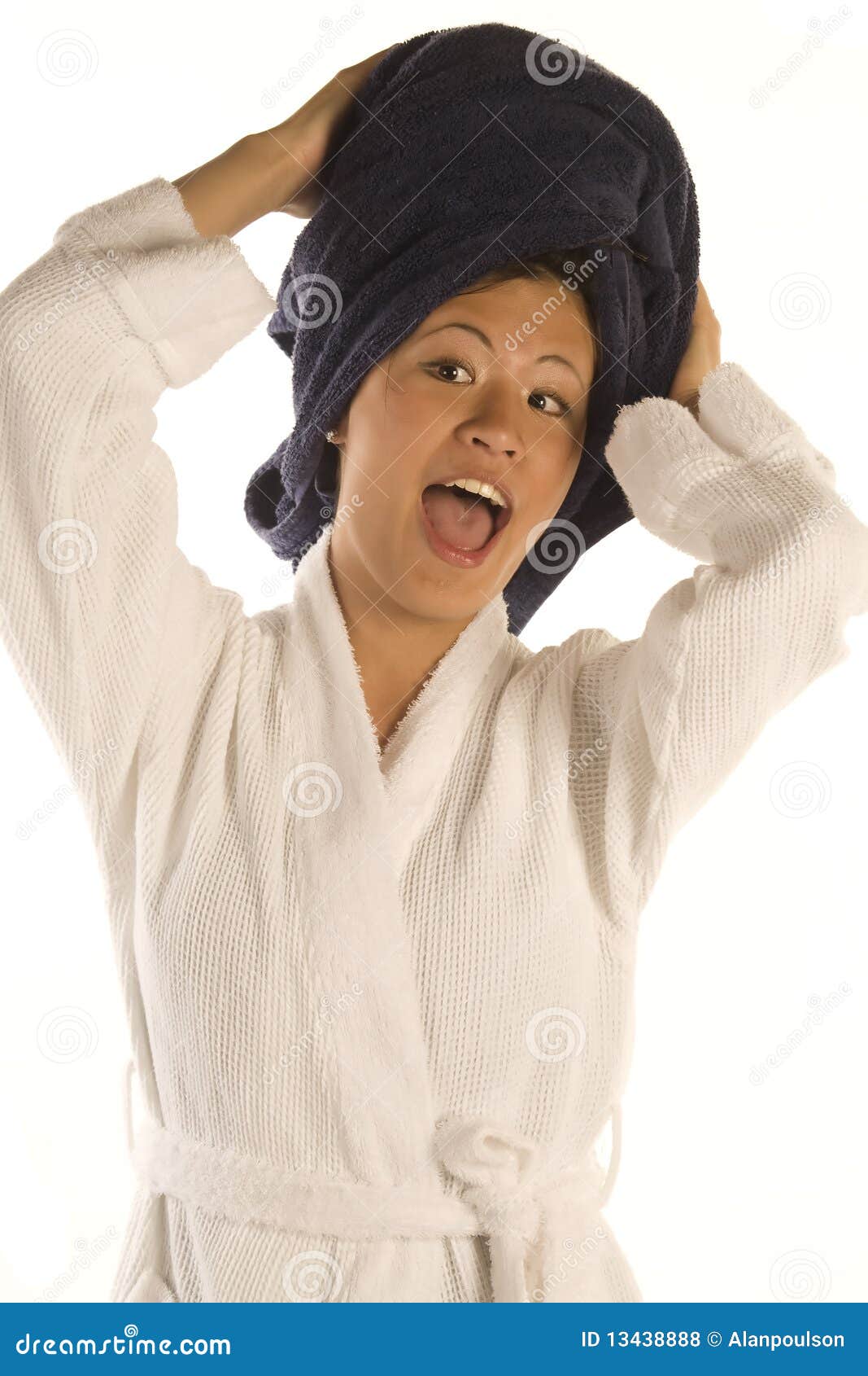 Singing with towel on head stock photo. Image of head 13438888