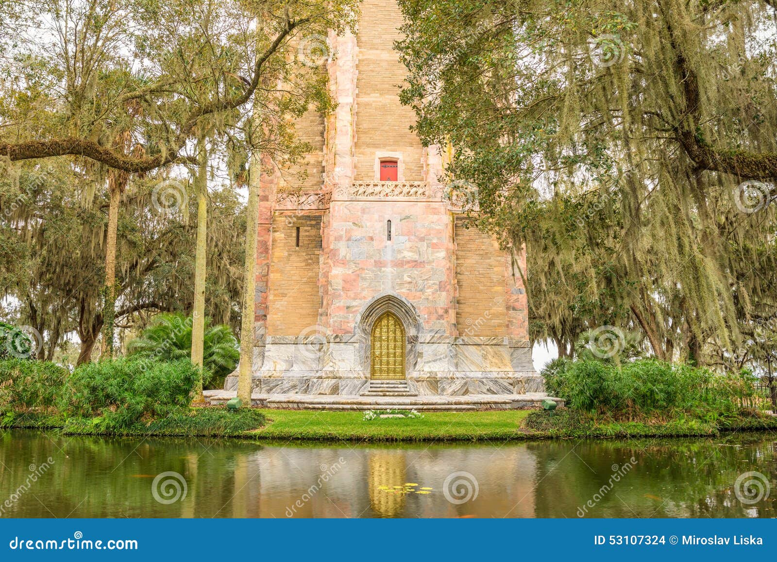 The Singing Tower With Its Ornate Brass Door In Lake Wales Flor