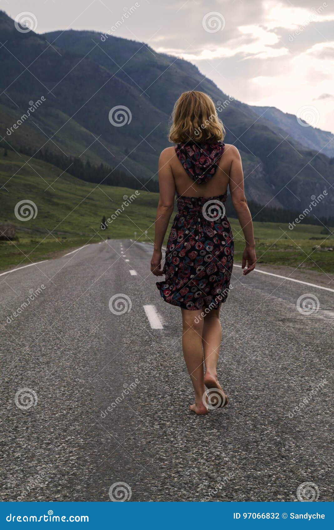 https://thumbs.dreamstime.com/z/single-barefoot-woman-walking-along-mountain-road-travel-tourism-people-concept-97066832.jpg?ct=jpeg