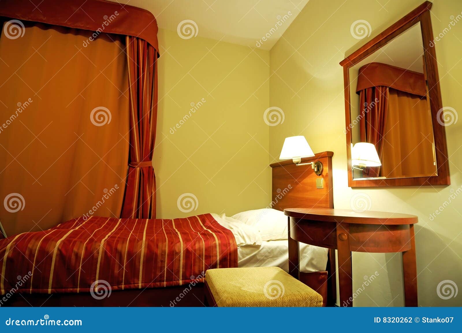 Single bedroom stock photo. Image of furnish, fashionable 8320262