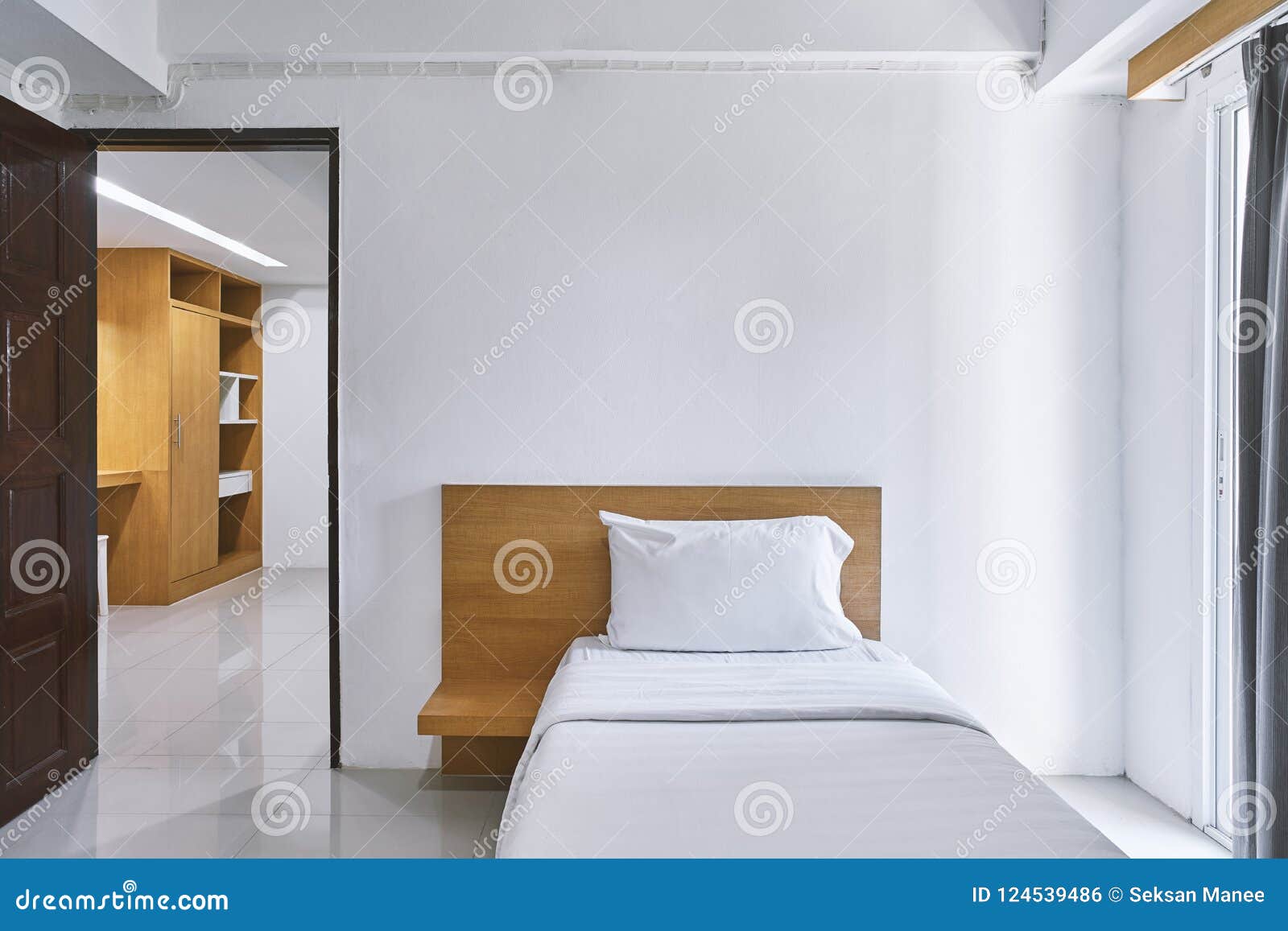 Single Bedroom Interior Decoration Mock Up for Hotel Apartment ...