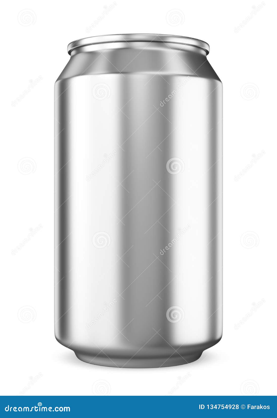 Single Blank Metallic Beer Can Isolated on White Stock Illustration ...