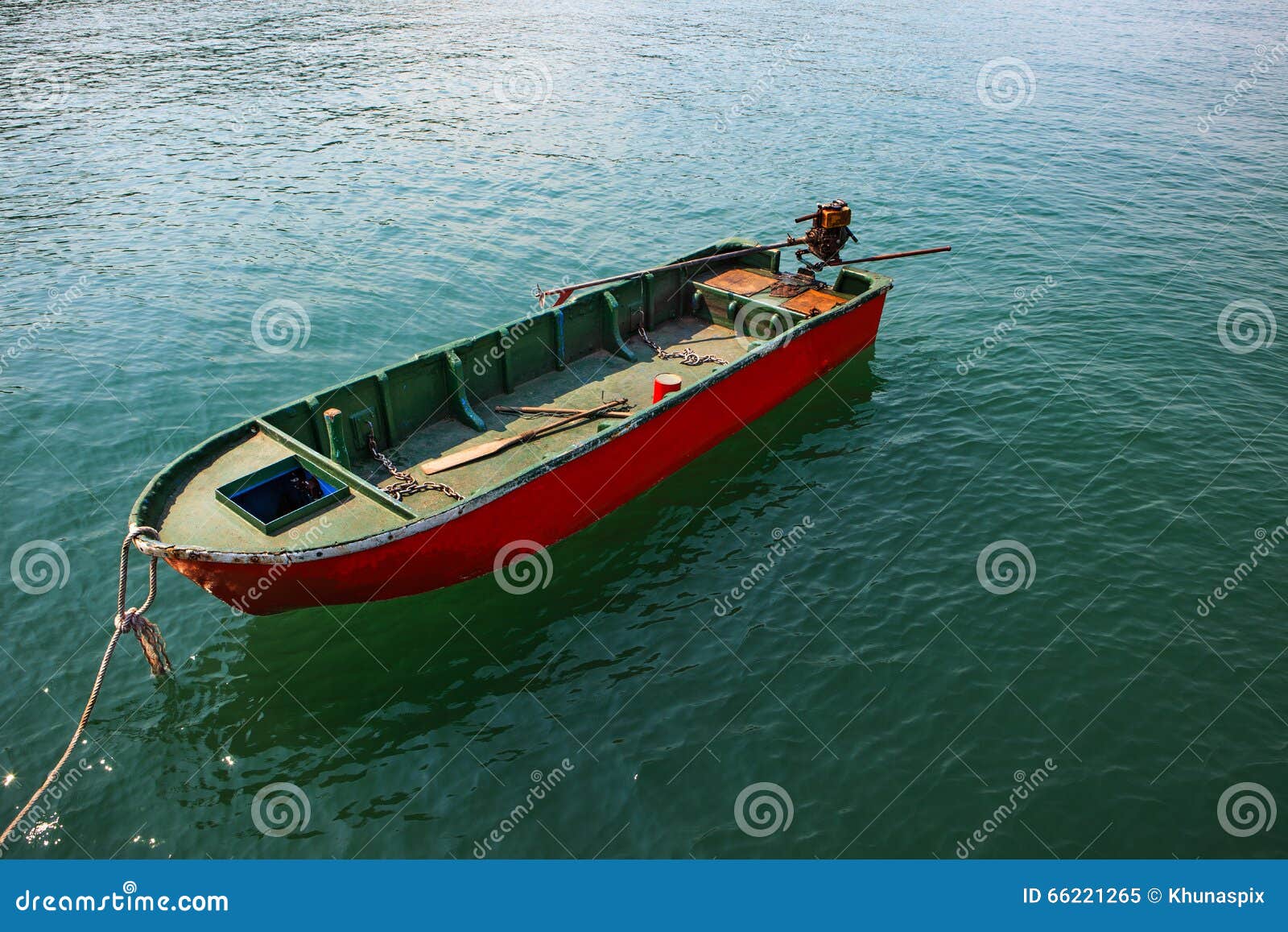 Single Boat Floating on Clear Water Stock Image Image of lonely