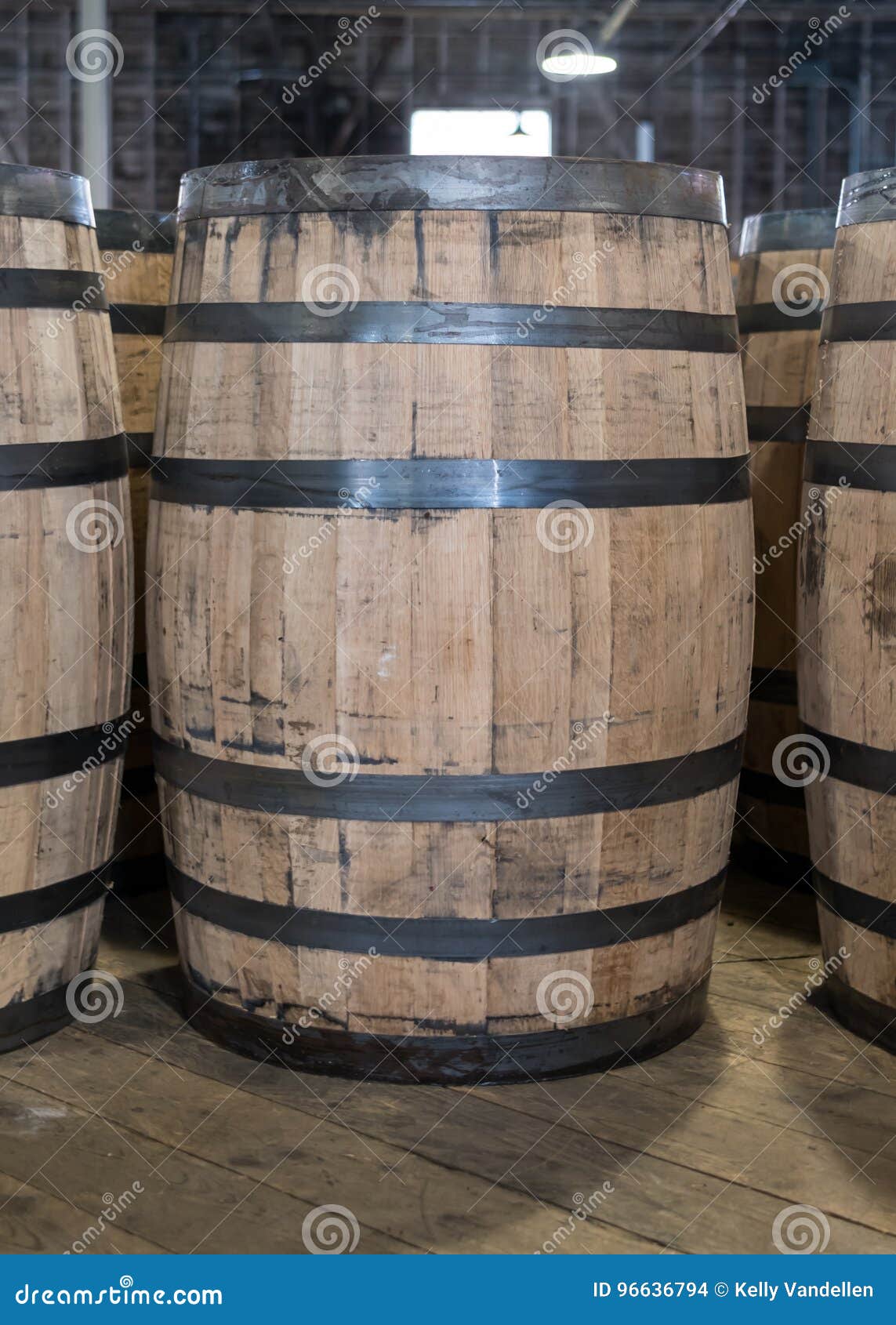 Single Bourbon Barrel in Storage Stock Photo Image of bourbon, aging