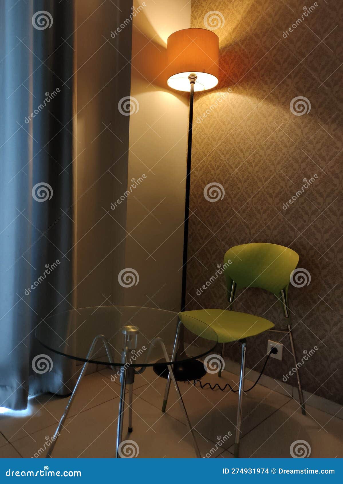 Single Chair Under the Lamp Stock Photo Image of lamp, chair 274931974