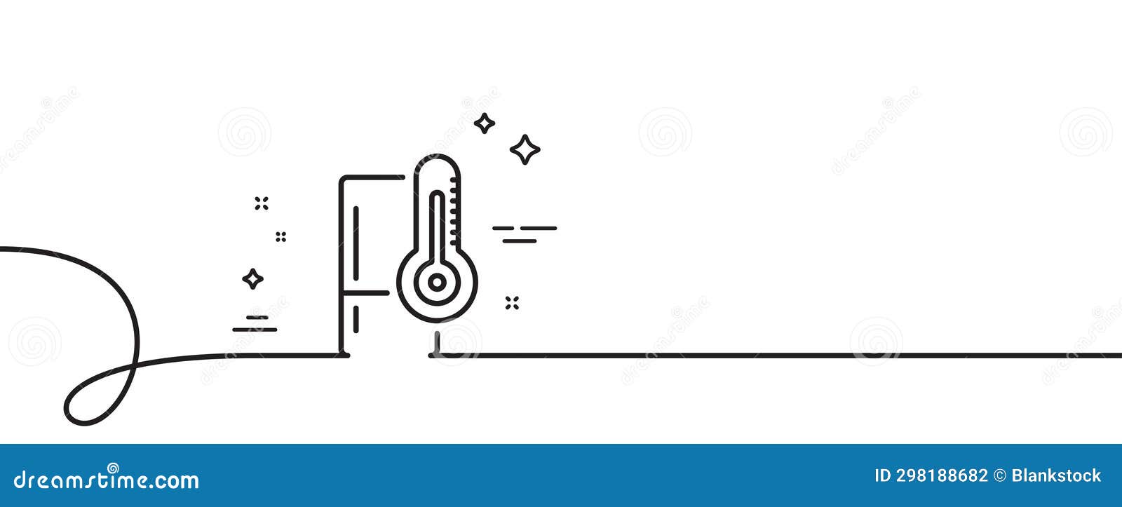 single chamber refrigerator line icon. fridge sign. continuous line with curl. 