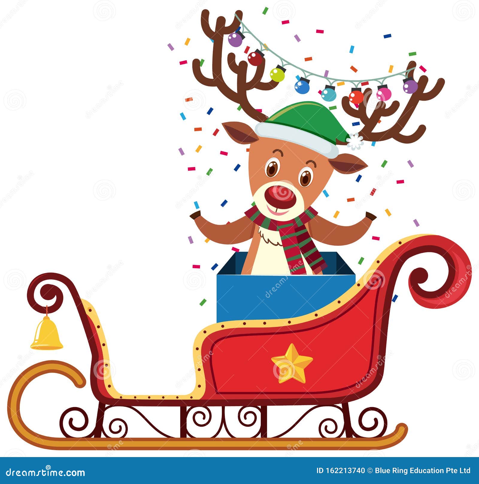 Single Character Of Reindeer On White Background Stock