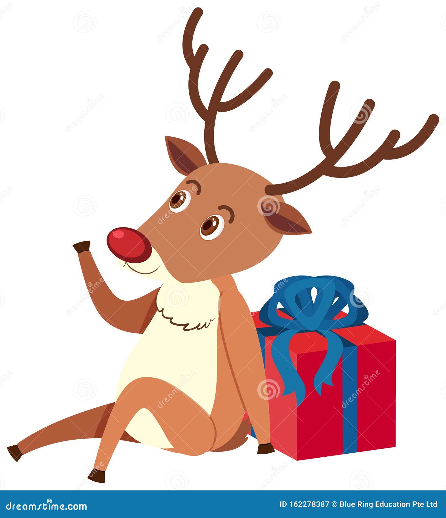 Single Character Of Reindeer On White Background Stock
