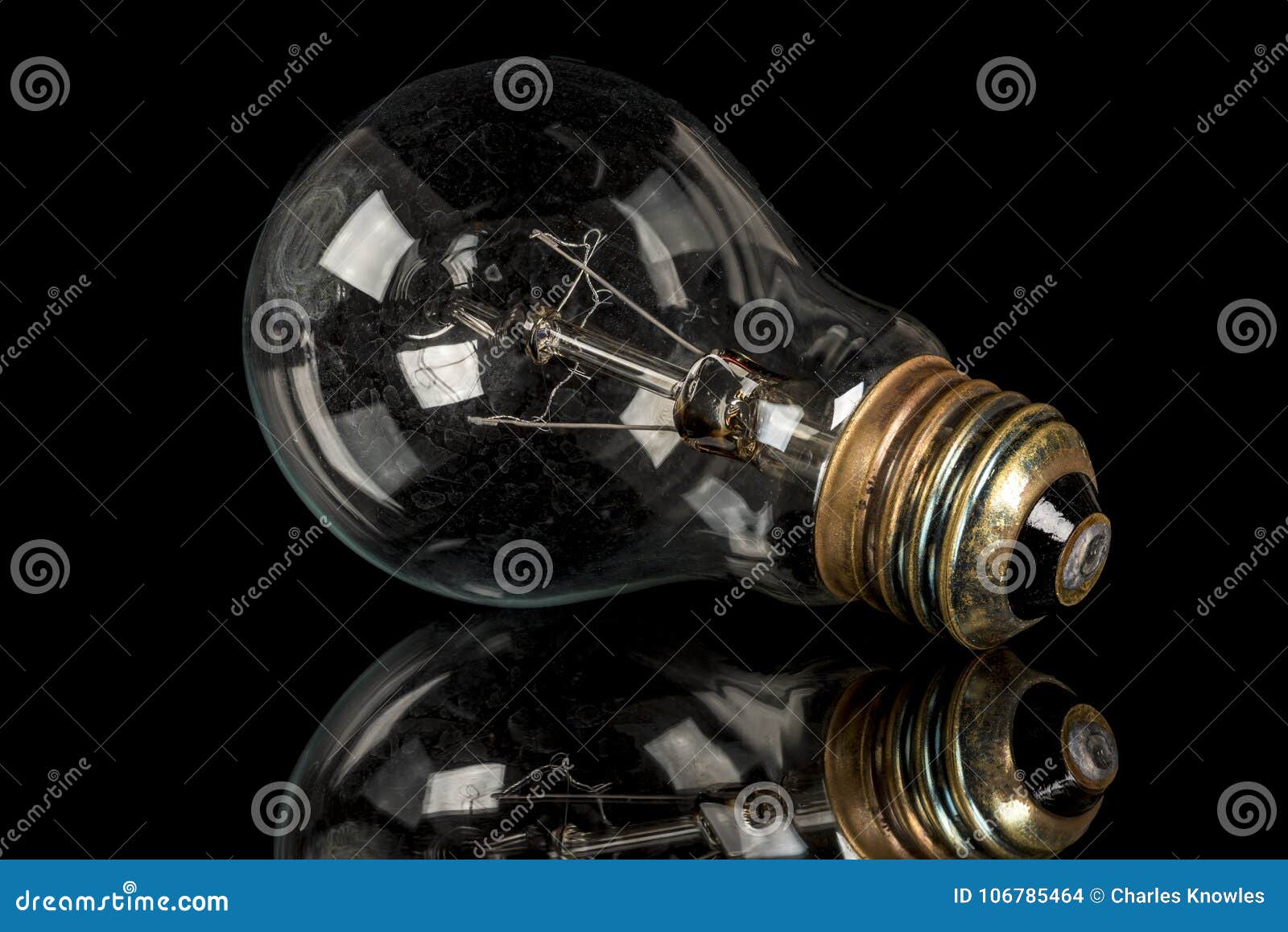 Single Class Clear Light Bulb of Incandescent Technology Stock Photo