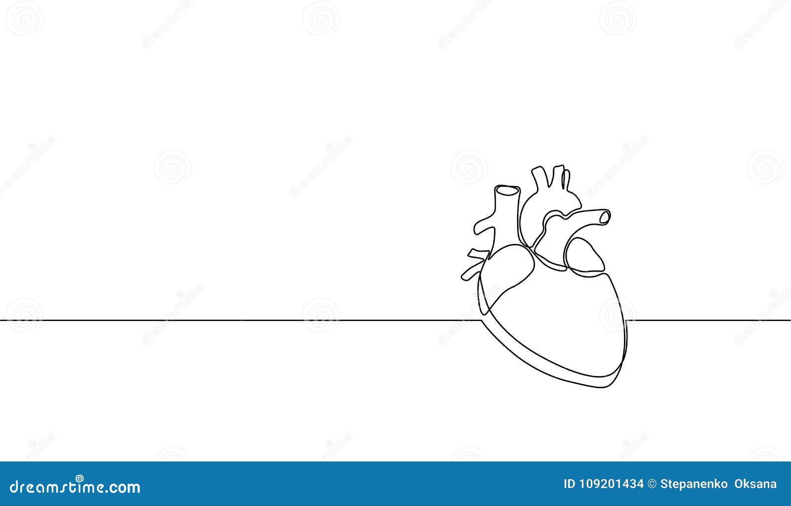 single continuous line art anatomical human heart silhouette. healthy medicine concept  one sketch outline drawing