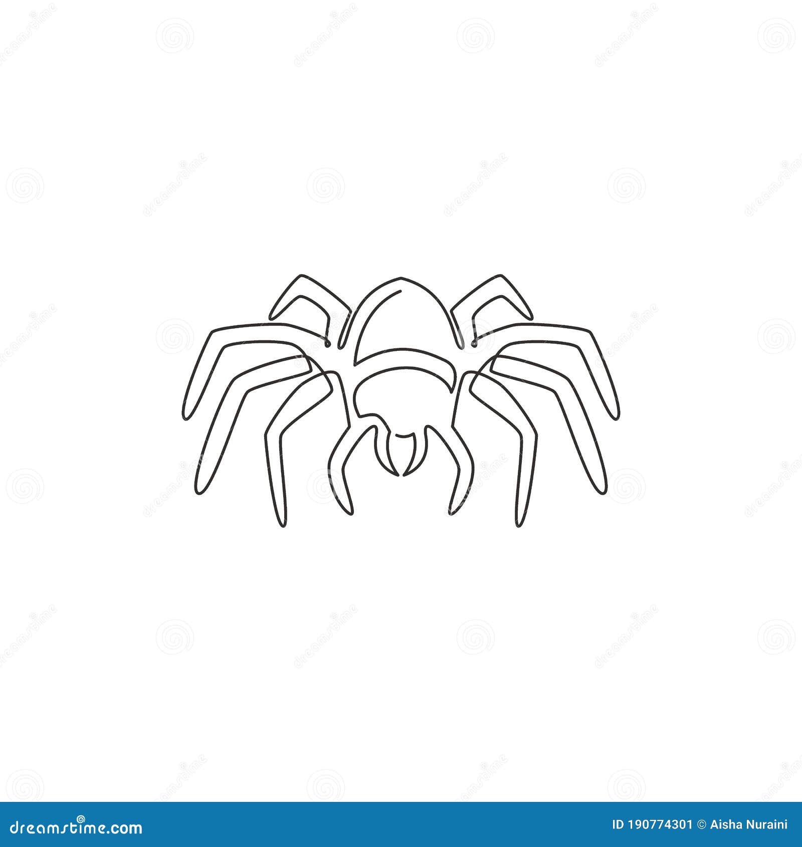 Single Continuous Line Drawing of Big Wild Spider for Logo Symbol