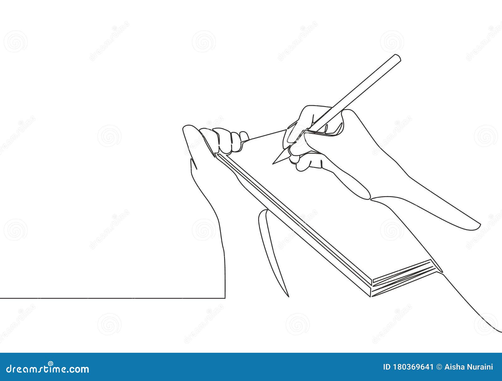single continuous line drawing of hand gesture writing on paper at clipboard. business to do list write on notebook concept