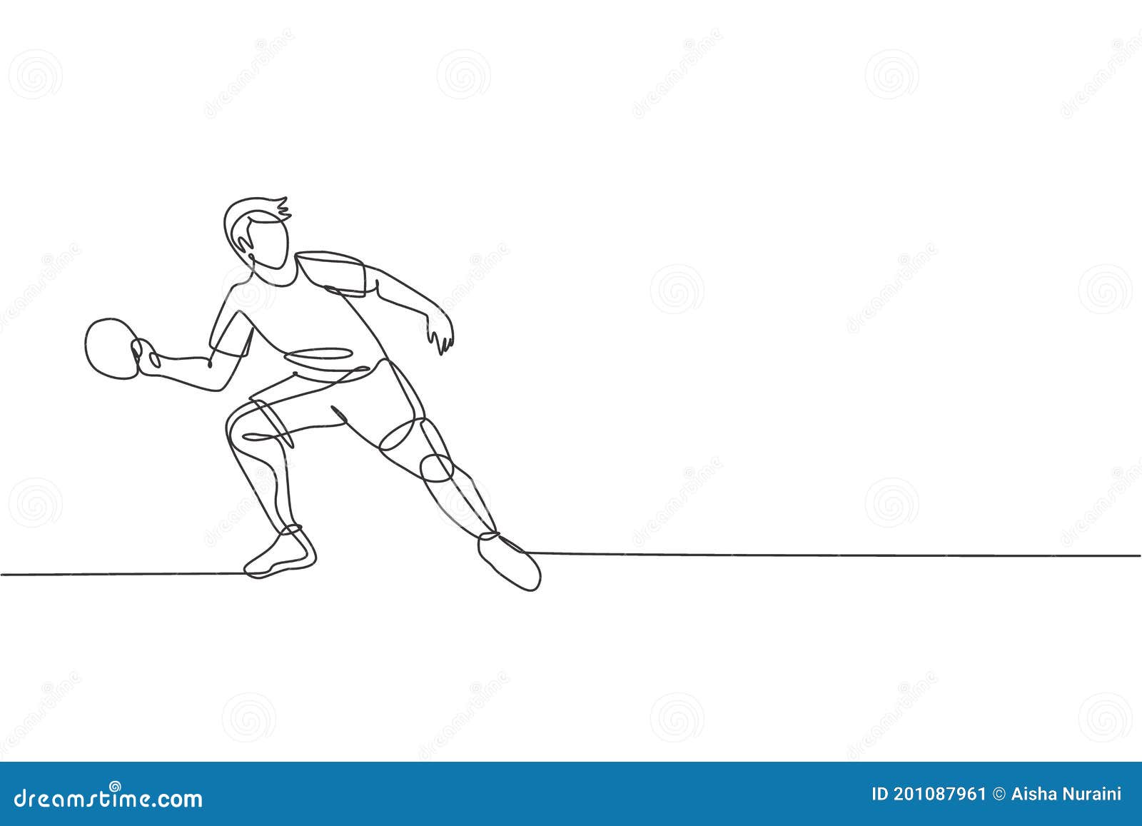 single continuous line drawing of young agile man table tennis player focus practice. sport exercise concept. trendy one line draw