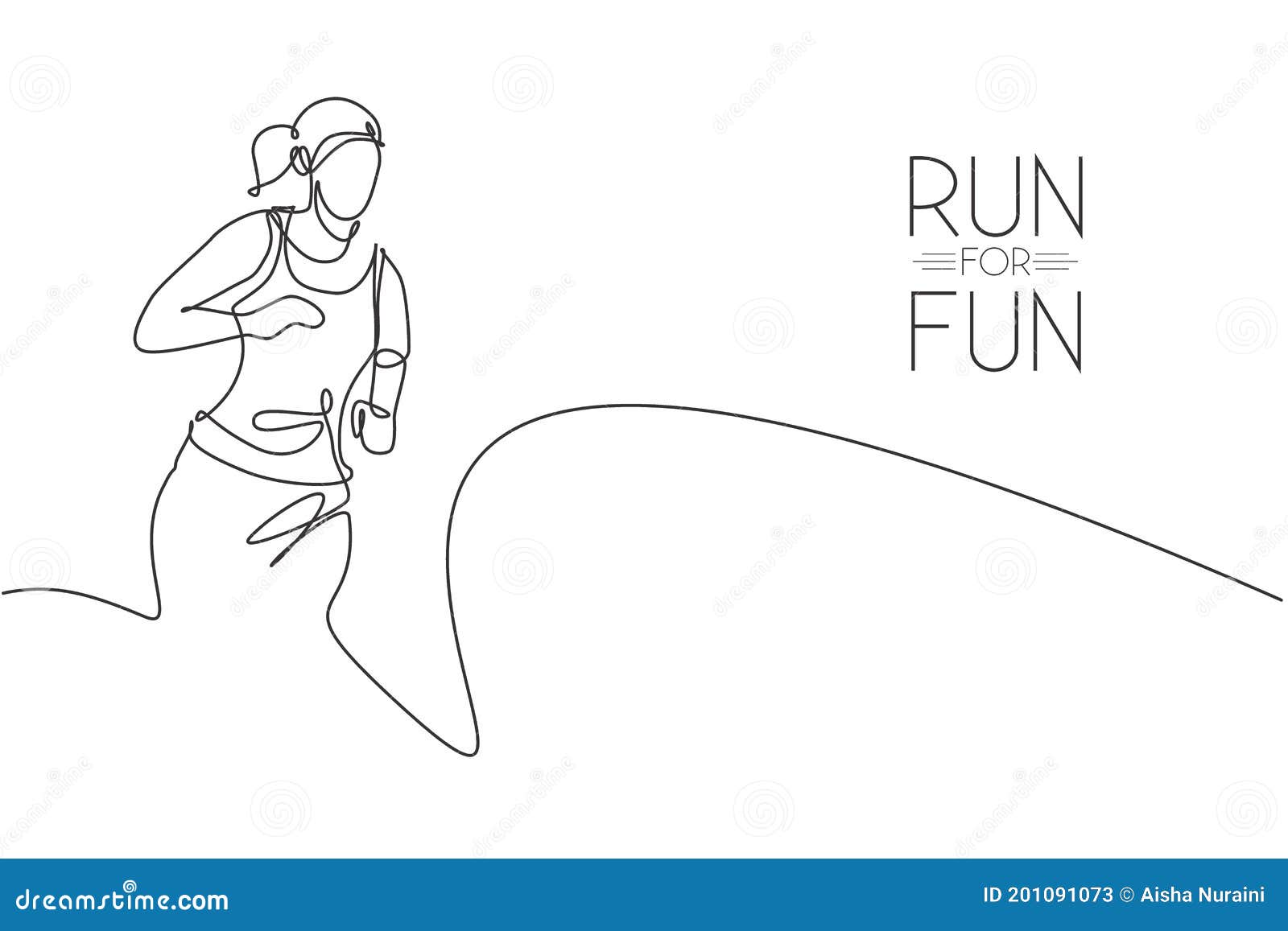 single continuous line drawing of young agile woman runner hobby to run relax and calm. healthy sport action concept. trendy one