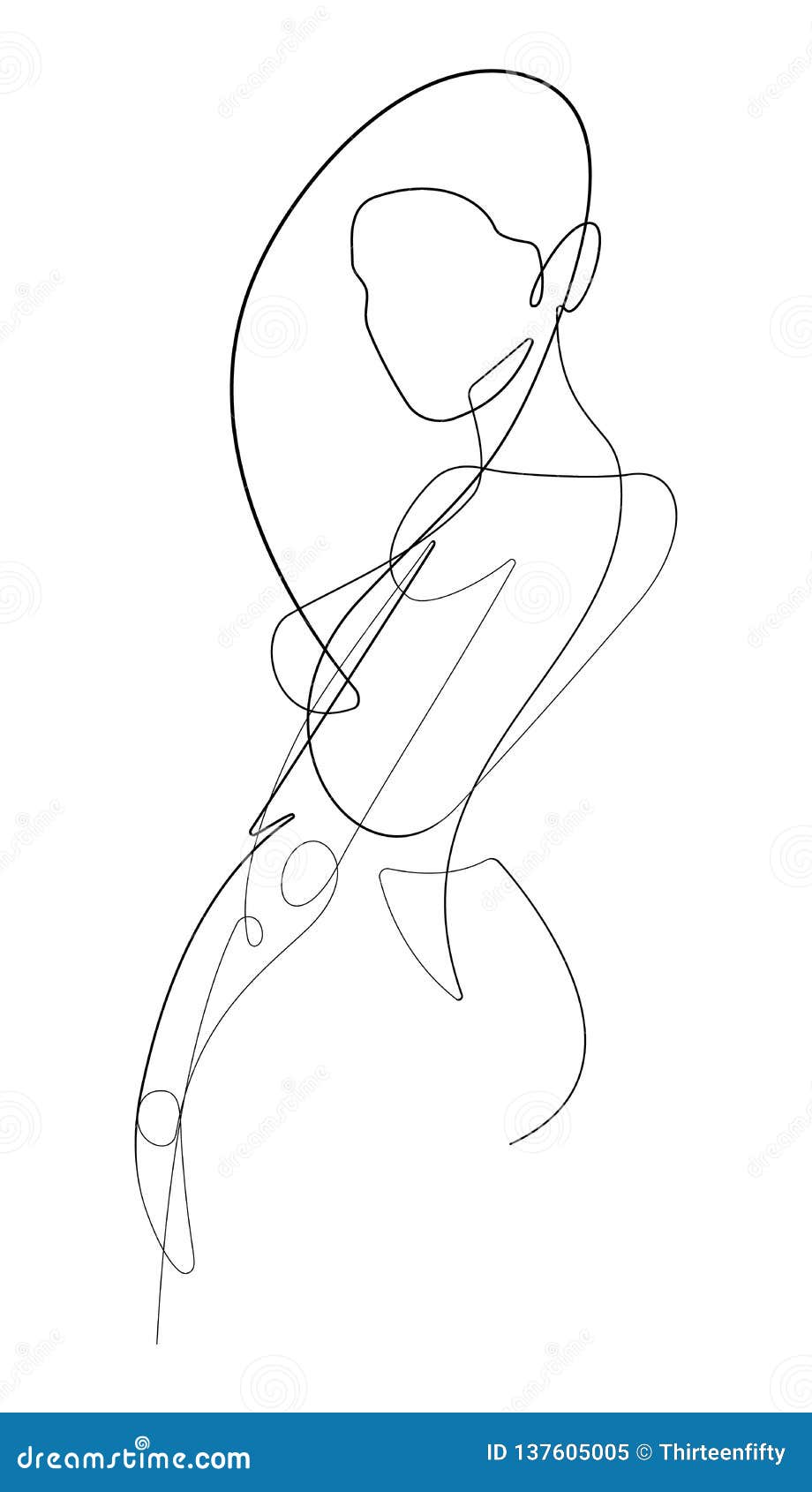 Download Female Figure Continuous Line Vector Graphic Stock Vector - Illustration of female, image: 137605005