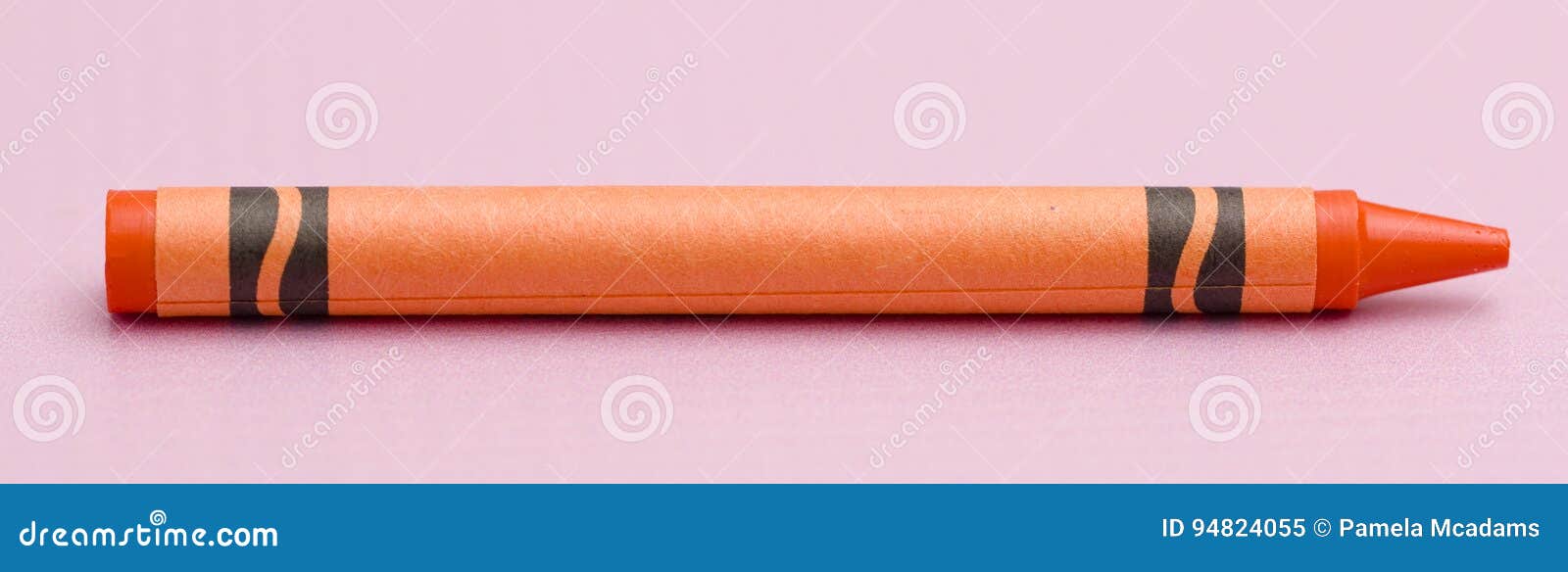 Siingle Orange Crayon Isolated On White Stock Photo - Download