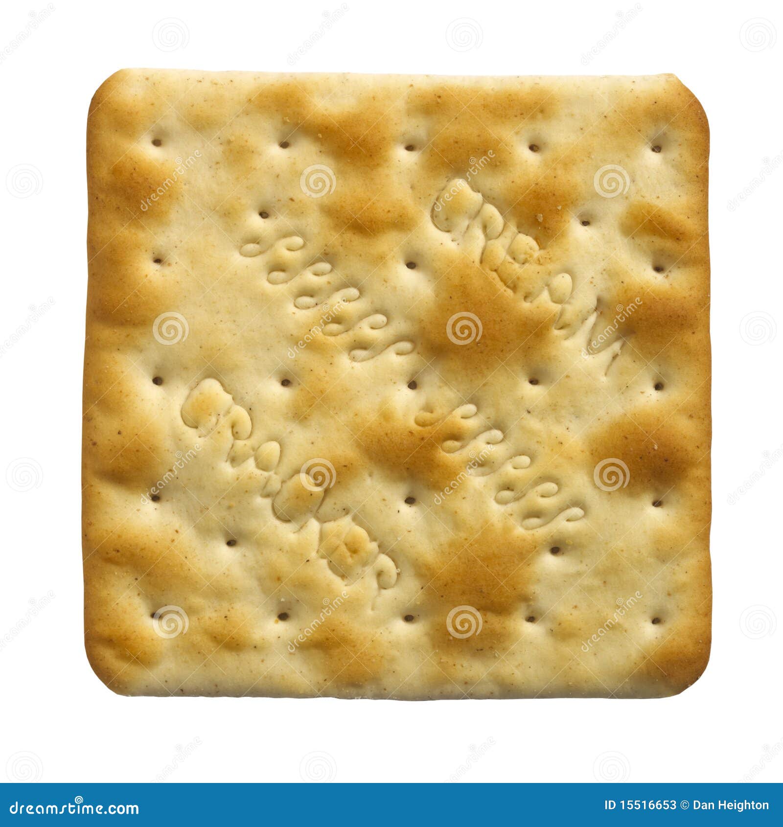 single cream cracker biscuit on white background