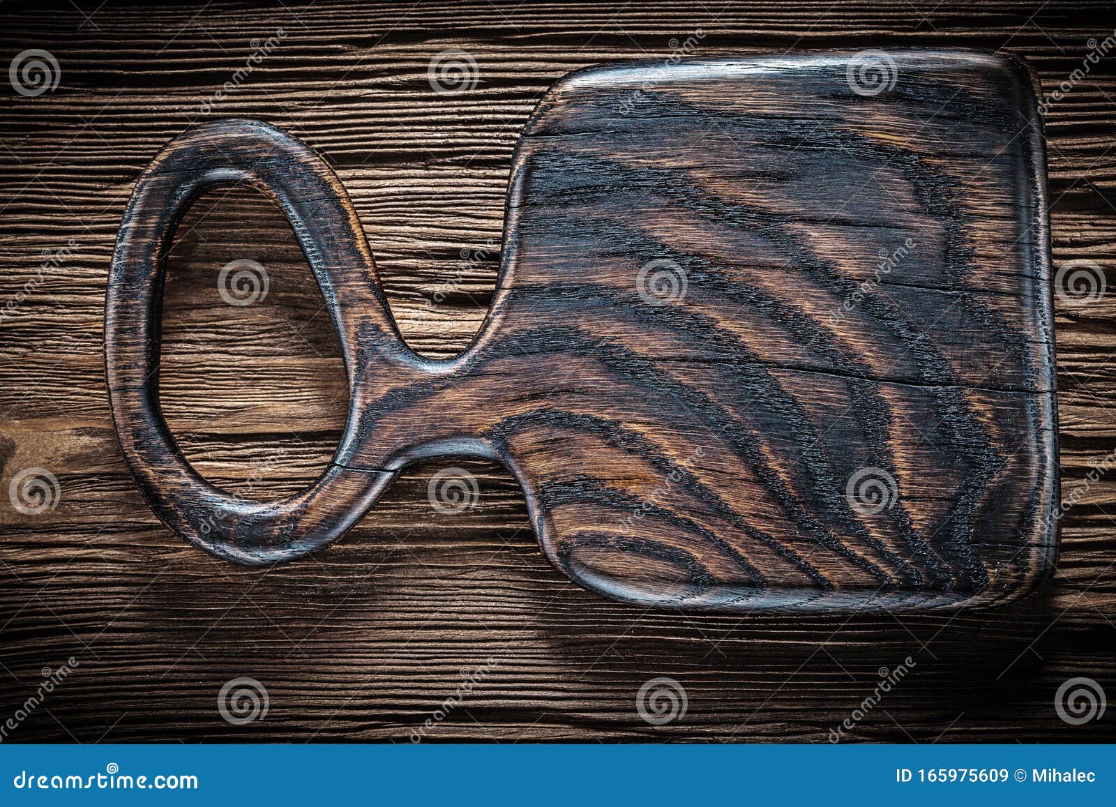 Single Dark Vintage Wood Chopping Board Stock Image Image of cooking
