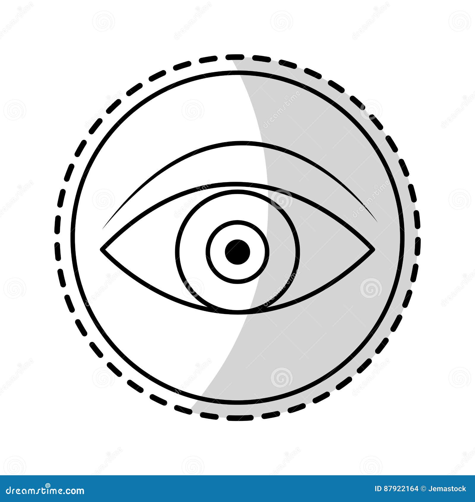 Single eye icon image stock illustration. Illustration of searching
