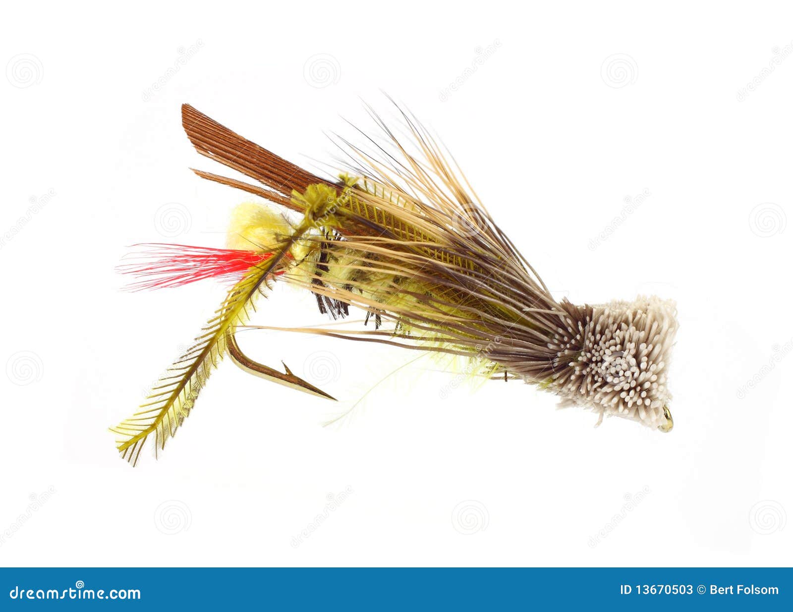 Single Fly-fishing Grasshopper Fly Stock Image - Image of leisure