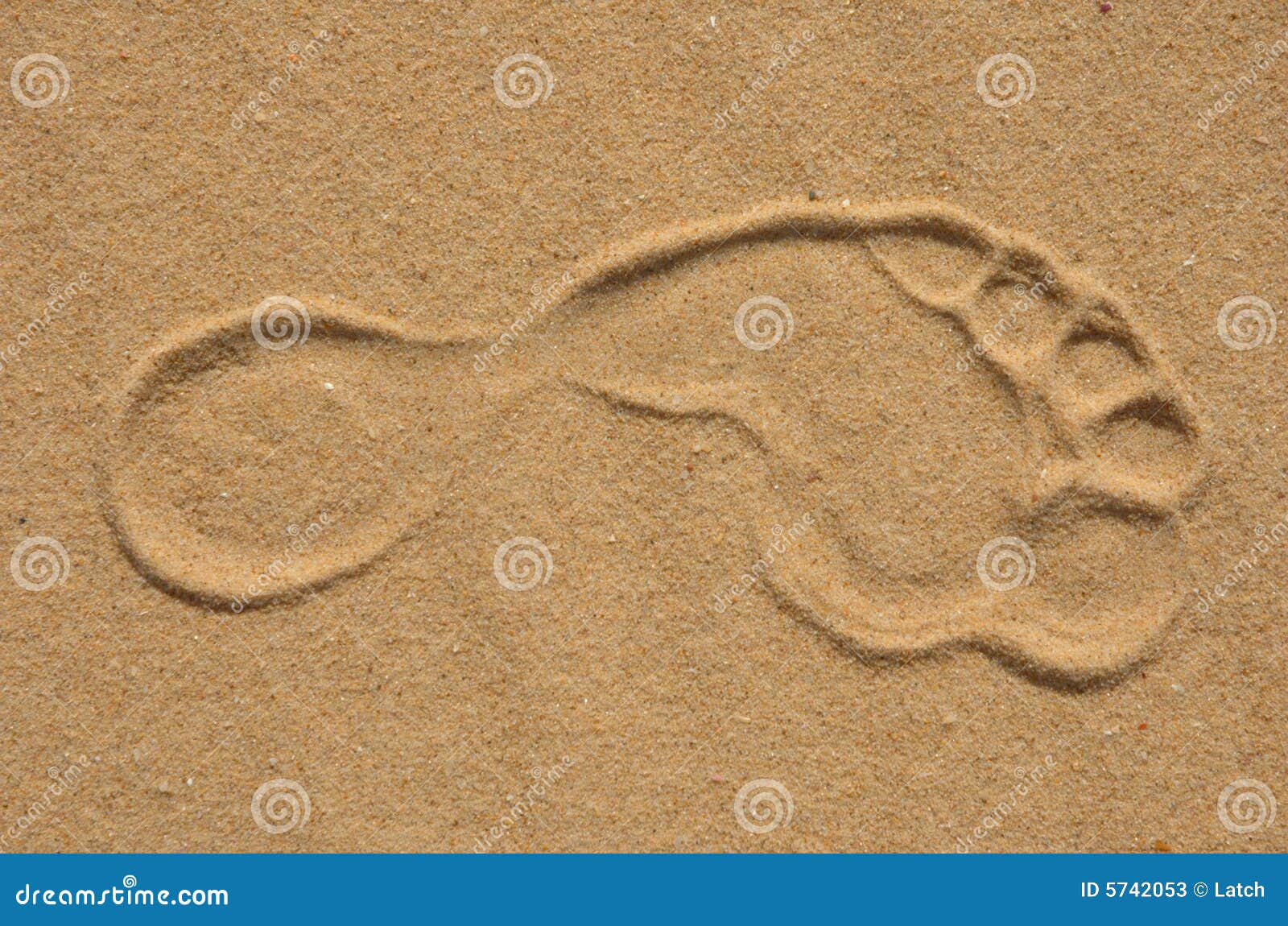 Single footprint on sand stock image. Image of explore - 5742053