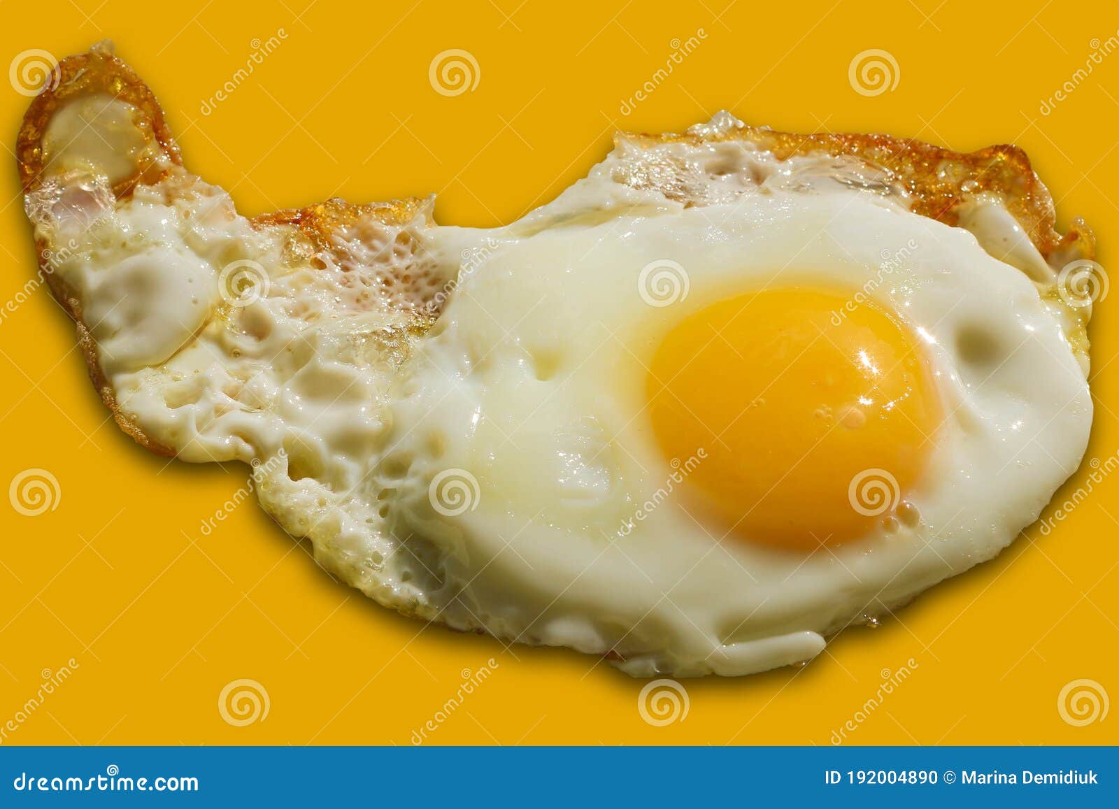 Single Fried Egg Isolated on Yellow Background Stock Photo Image of