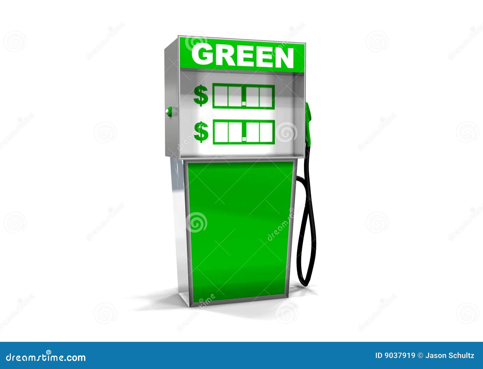 Single Green Gas Pump stock illustration. Illustration of shiny 9037919