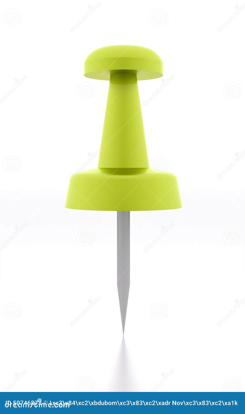 Single Green Push Pin Rendered And Isolated Stock Illustration ...