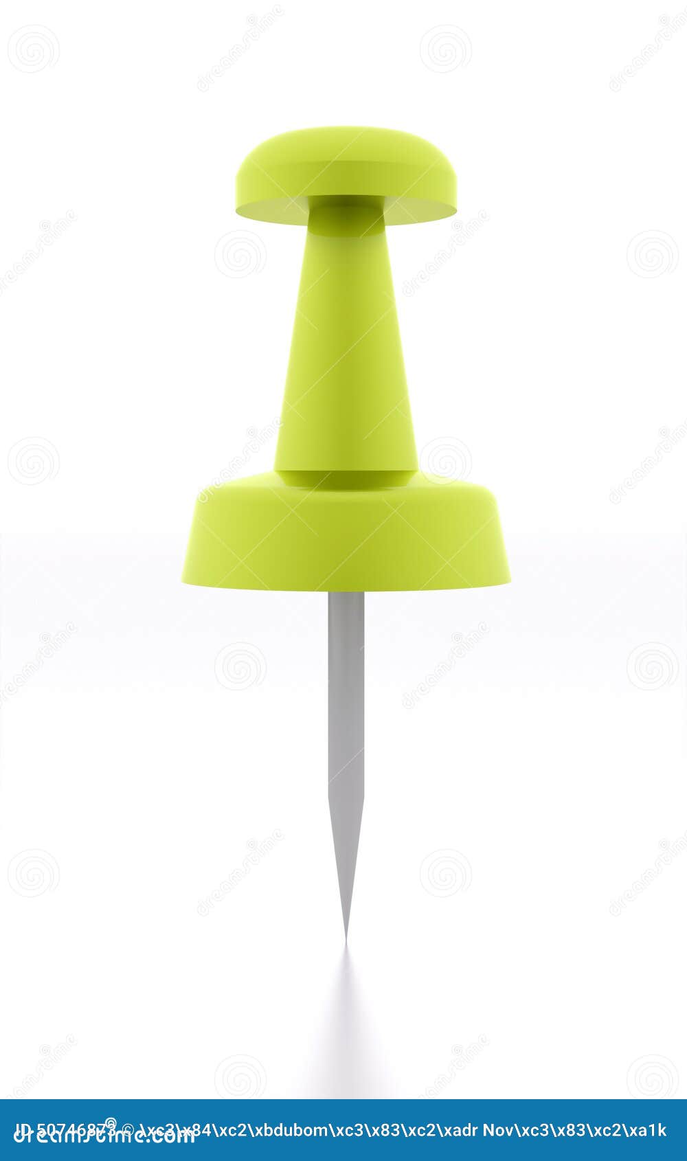 Single Green Push Pin Rendered And Isolated Stock Illustration