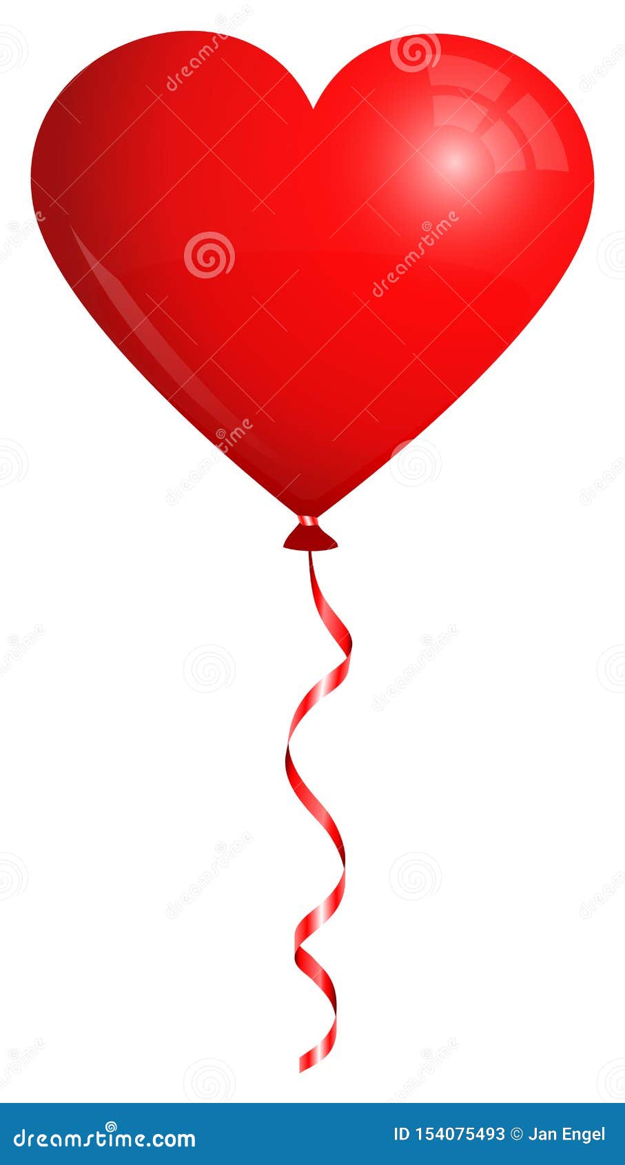 Single Isolated Balloon Flying with Matching String Vector - Illustration colorful, color: 154075493