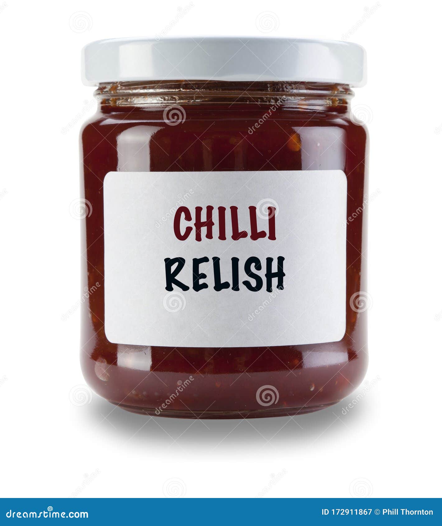 SIngle Jar Of Chilli Relish, With White Label Saying Chilli Relish