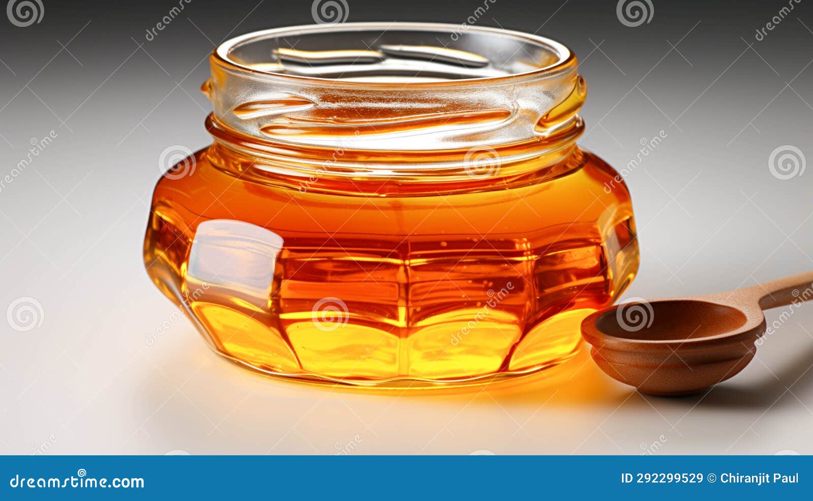 A Single Jar of Honey on White Background Stock Image Image of white