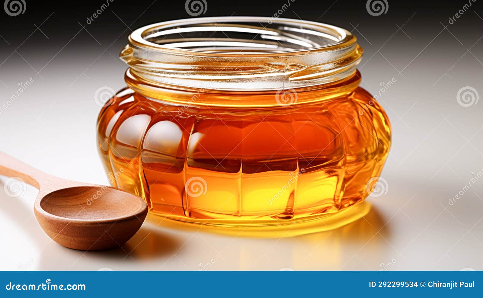 A Single Jar of Honey on White Background Stock Photo Image of single