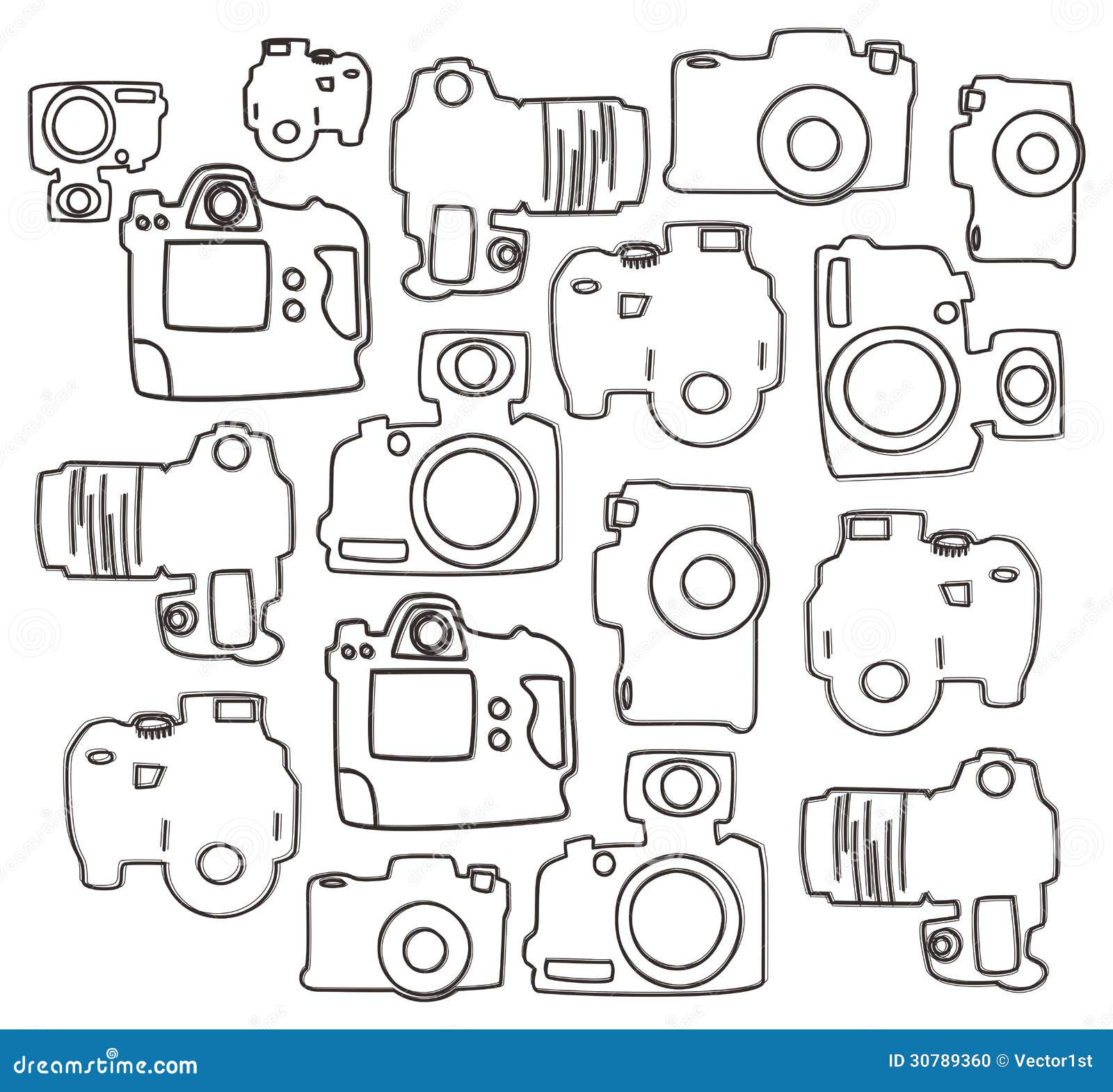 Single Lens Camera Doodle Stock Photo Image 30789360