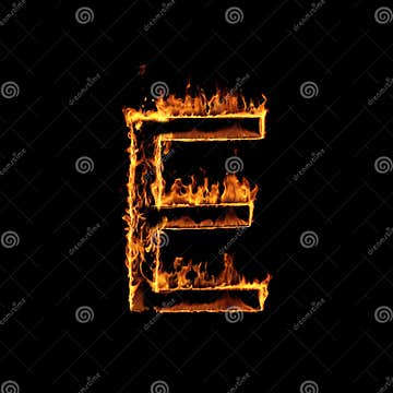 Single Letter of Fire Flames Alphabet Stock Illustration - Illustration ...