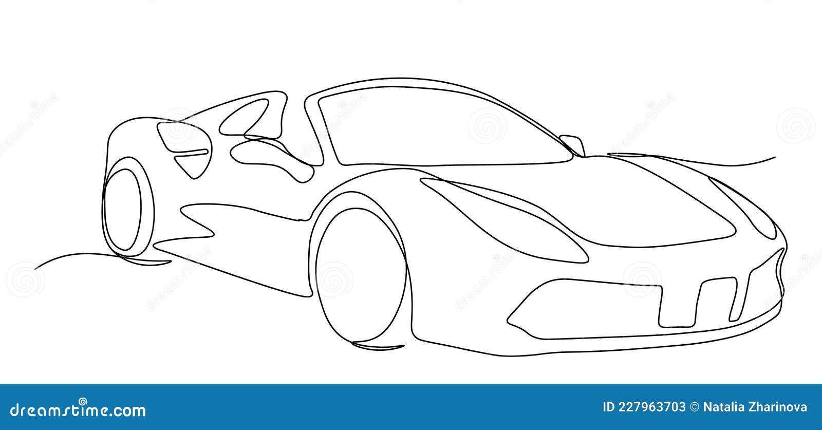 Single Line Drawing of Racing and Rallying Luxury Sporty Car. Race ...