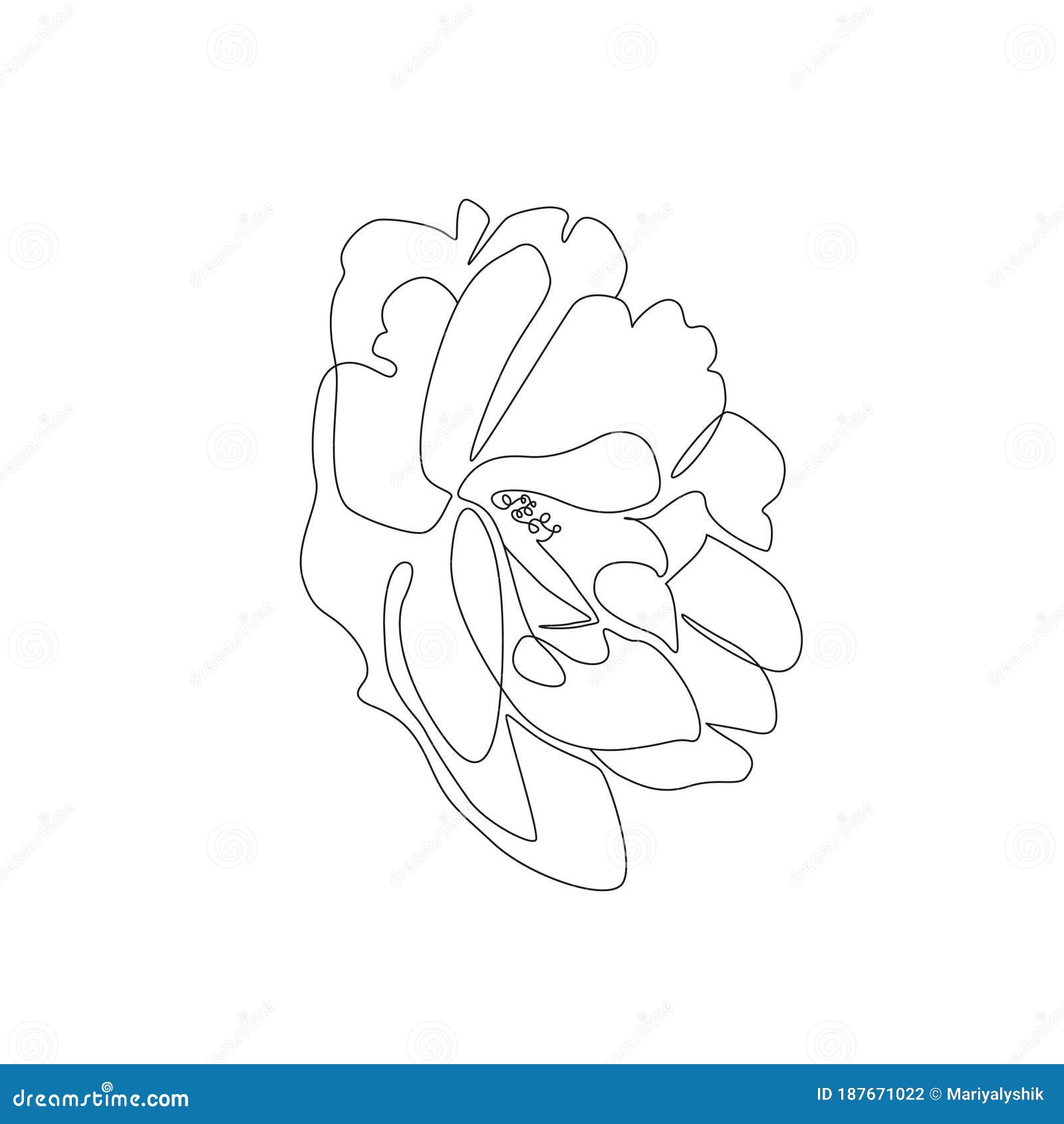 Floral Single Line Illustration One Line Flower Logo Design Peony Outline  Drawing for Print in Minimalist Style Stock Vector  Illustration of  graphic creative 187670985
