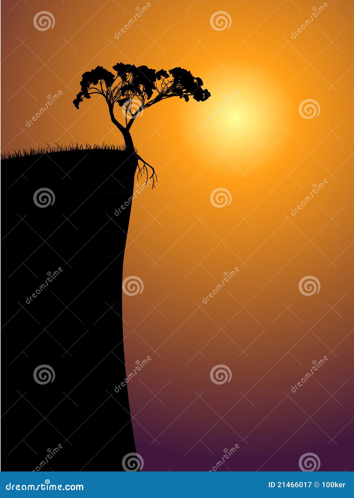 single lonely tree on a precipice