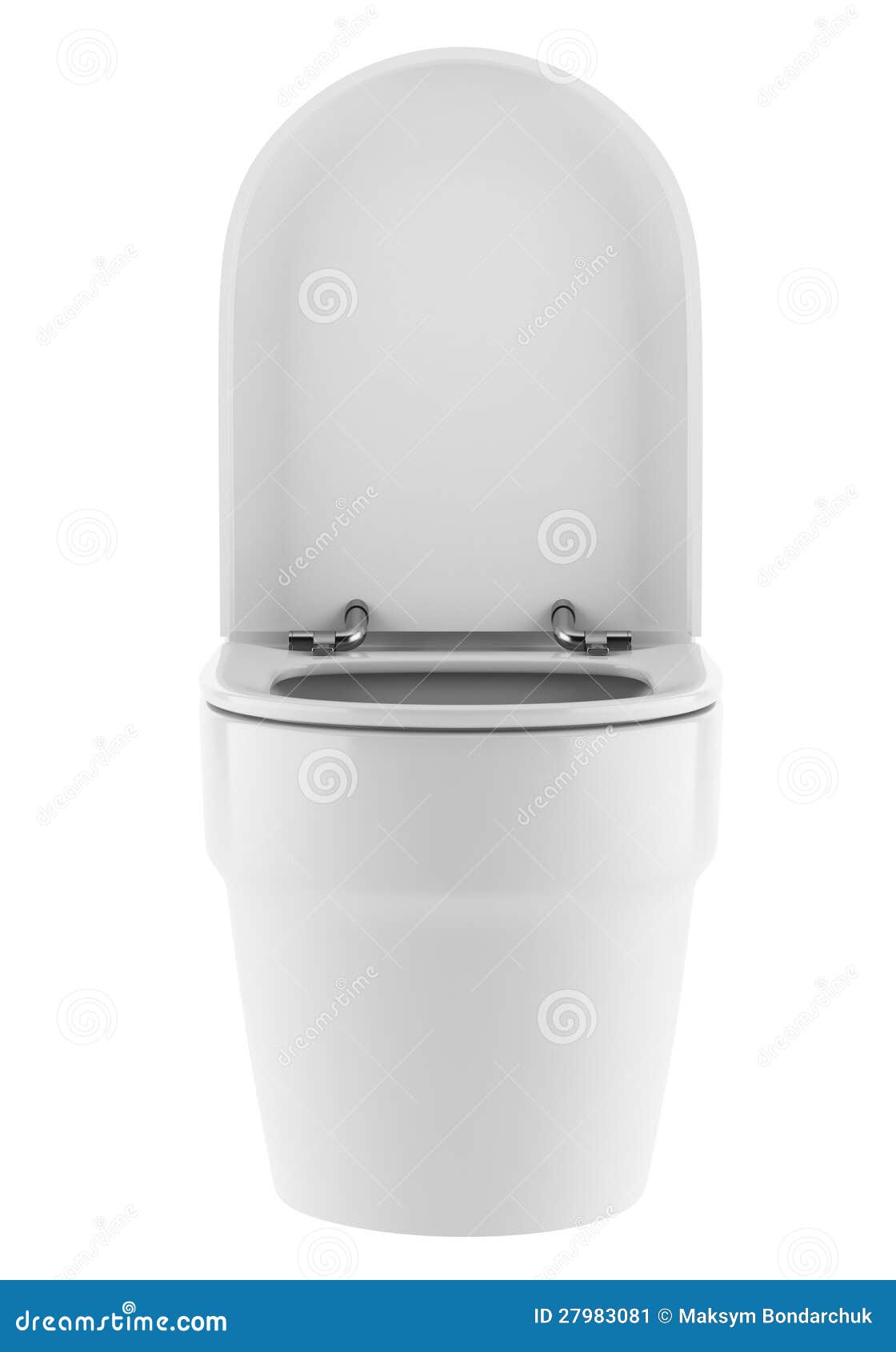Single Modern Toilet Bowl Isolated on White Stock Illustration