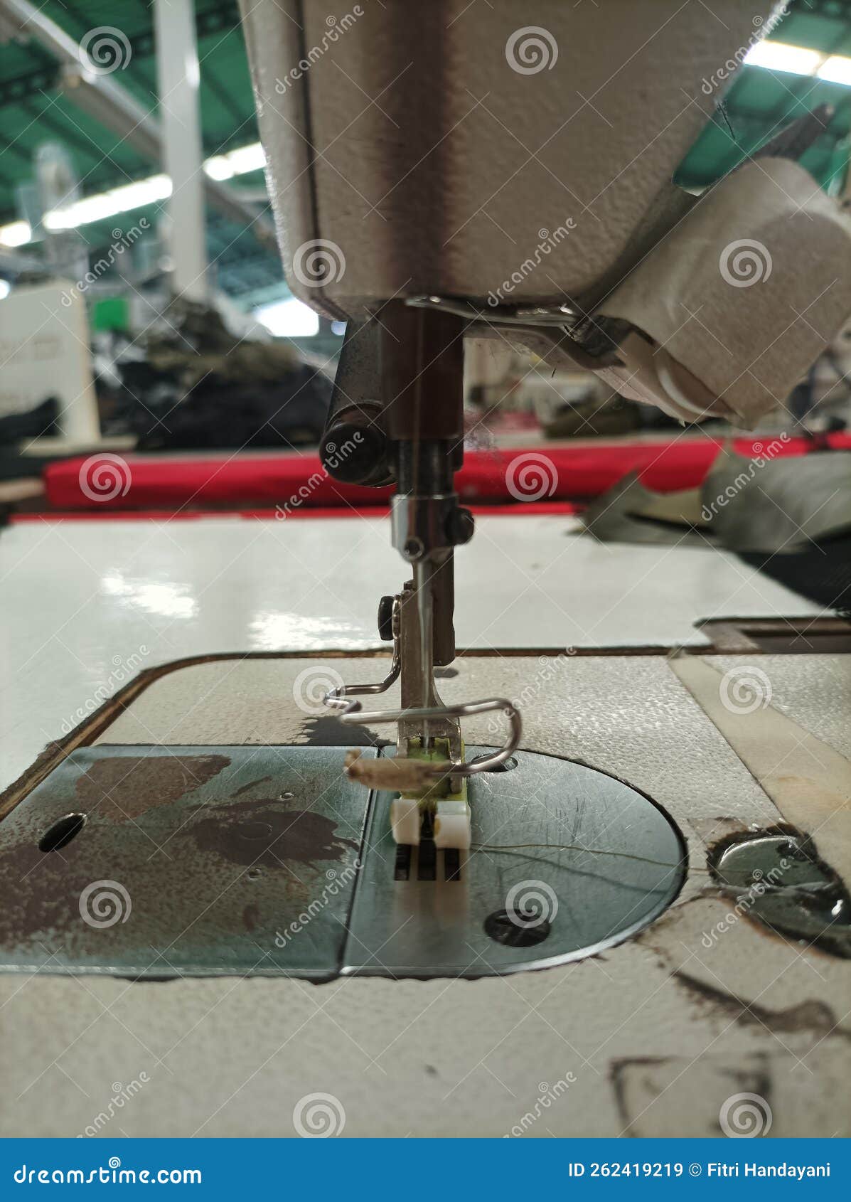 This is a Single Needle Sewing Machine Equipped with a Needle Guard