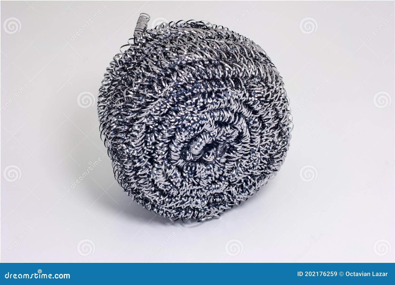 Single New Unused Wire Sponge Cleaner Macro Close Up Shot Front View