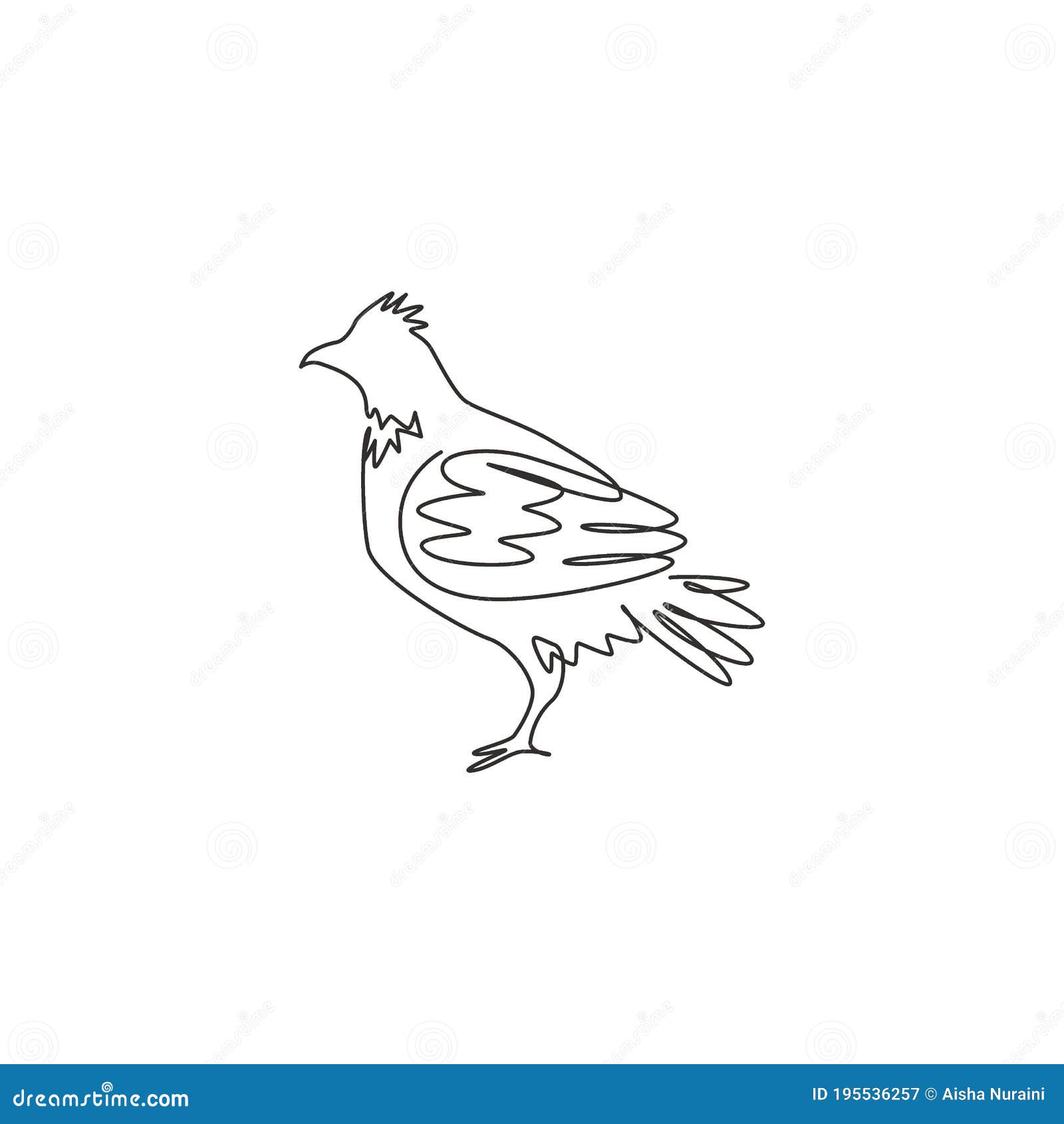 single one line drawing of adorable grouse bird for foundation logo identity. shooting bird syndicate mascot concept for tradition