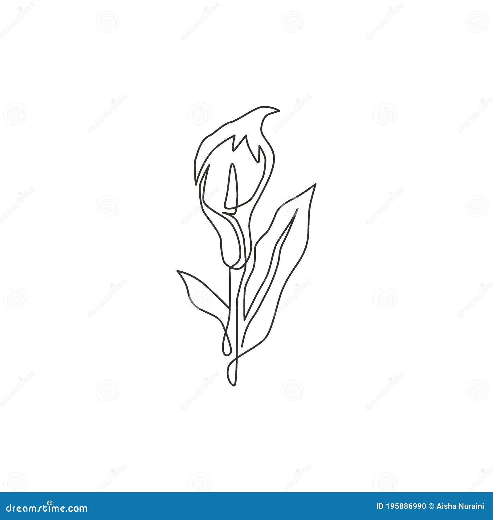 Single One Line Drawing of Beauty Fresh Arum Lily for Wall Home Decor ...