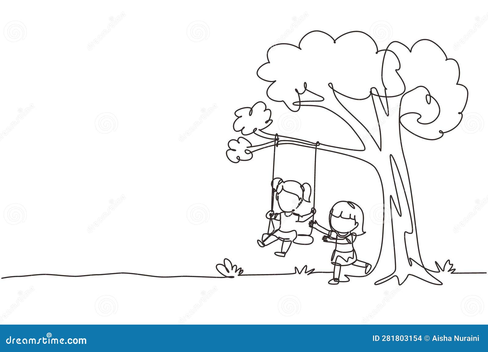 under the tree clipart black and white