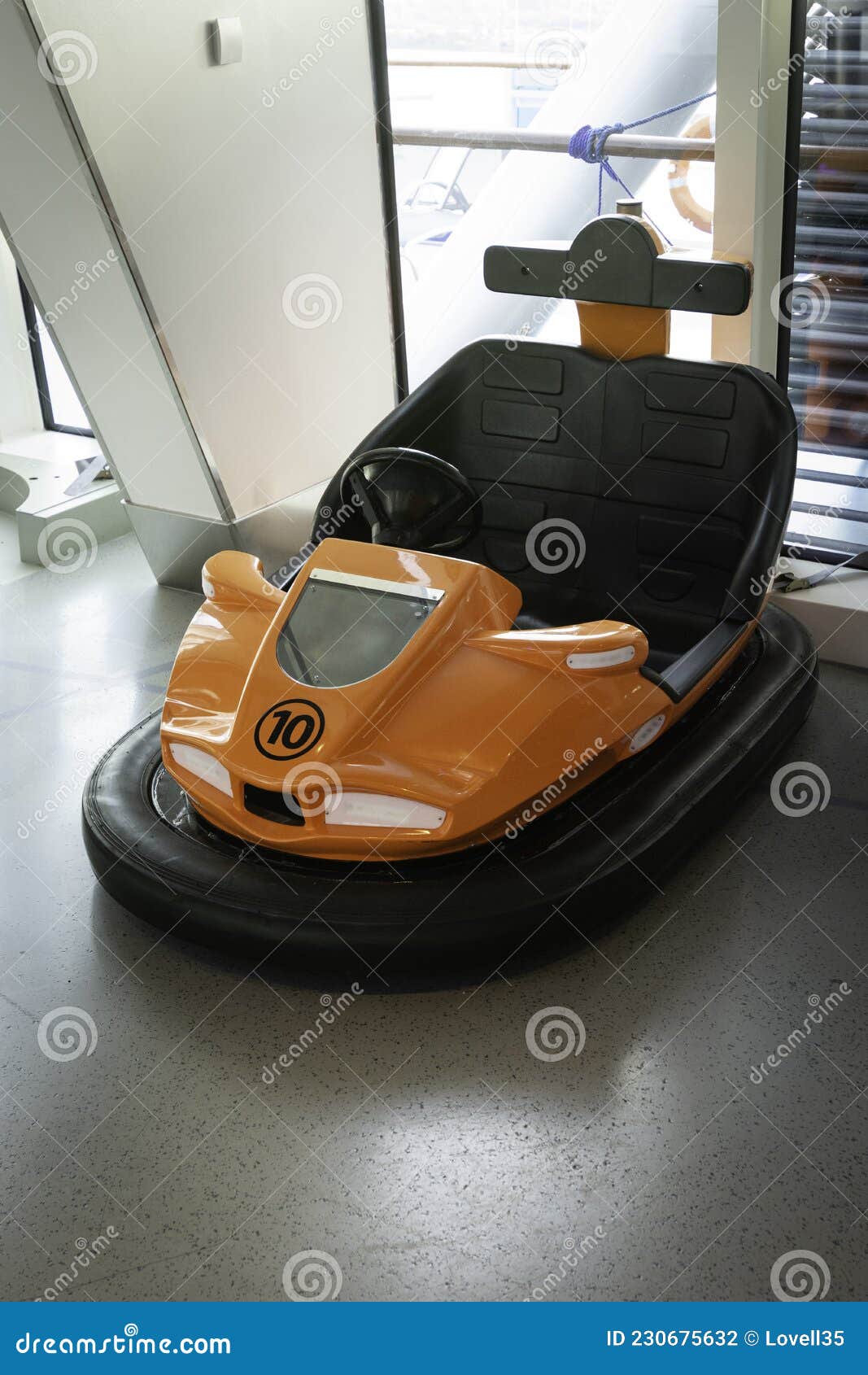 Single Orange Electric Bumper Car Stock Photo Image of orange, fair