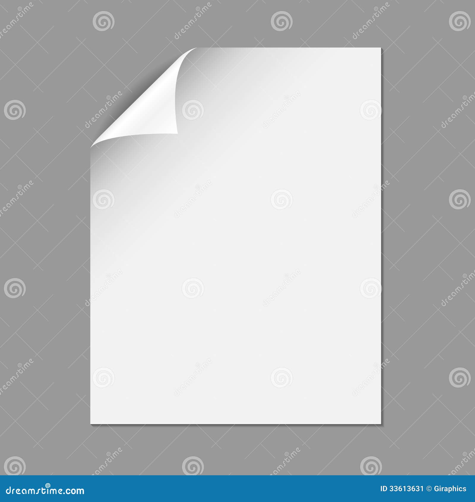 Single Paper Page With Folding Corner Stock Image Image 33613631