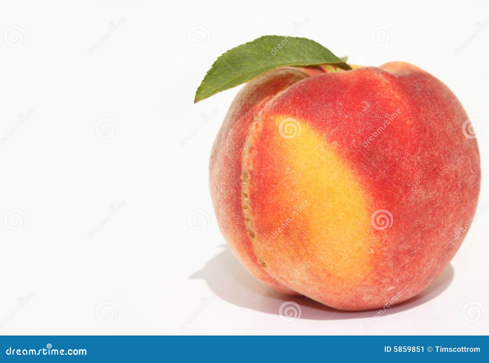 Single Peach Stock Image Image Of Food Foliage Cuisine